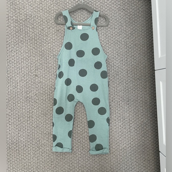 H&M Other - NWT H&M Kids Teal Overalls with Black Dots 2T